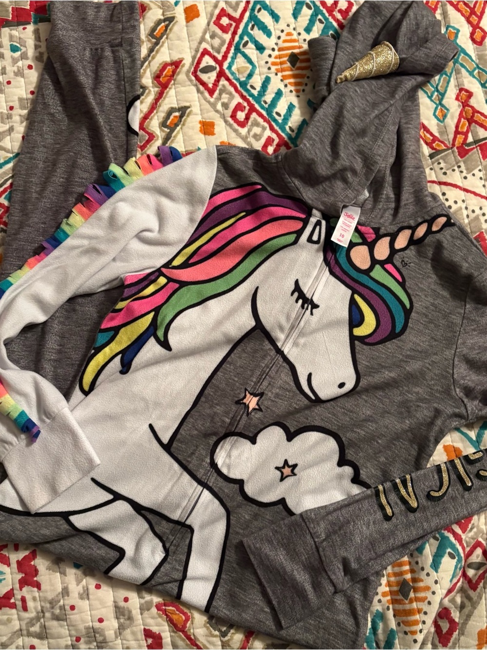 Justice Girls HTF UNICORN Magic One Piece Pajamas size 10